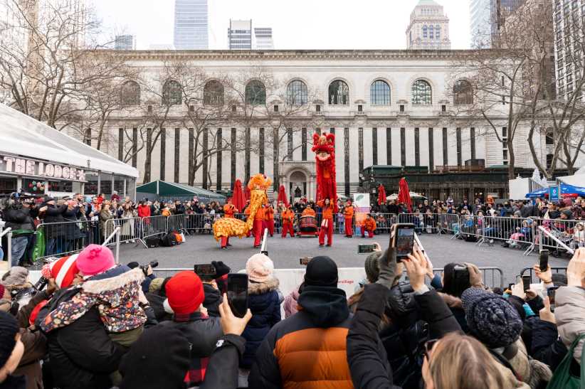 People gathered at Lunar New Year celebration at Bryant Park