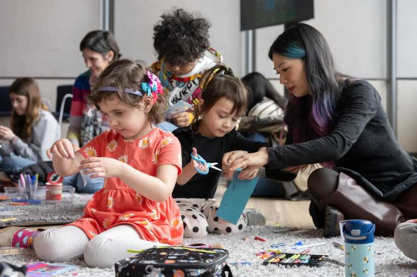 Children playing at Children's Museum of Manhattan (CMOM) and the Whitney Museum of American Art Team Up For Joint Spring Programming for Kids